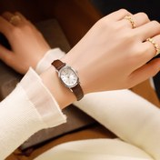 Resim LIANDU Kadınlar için Vintage Oval Dial Kuvars Saat, Suni Deri Kayış, Altın Tonlu Kasa ve Beyaz Kadran - Günlük Kullanım ve Tatil Hediyesi, Düğme Pili ile Çalışır (Kutu Yok), Saat, Şık Saat, Dokulu Kayış 