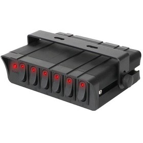 Resim 6'lı ON-OFF Nokta Işıklı Anahtar Metal Kutulu 12V-24V 20A 