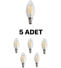 Resim Cata Ct-4063 Edison Led Buji Ampul 7w Günışığı Sarı - 5 Li Paket 