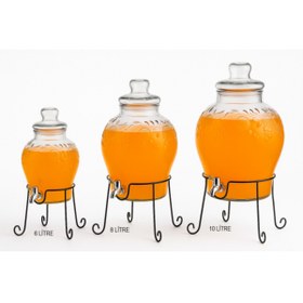 Resim Paçi 8 Litre Musluklu Cam Su Sebili Şerbetlik Ve Damacana Metal Ayaklı (PEROTTİ) 