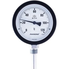 Resim Pakkens Termometre 0-120 Derecec Çap 100 MM Daldırma Boyu 10 CM Alttan 