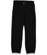 Resim Kemer Tokalı Paça Lastikli Pantolon Siyah 