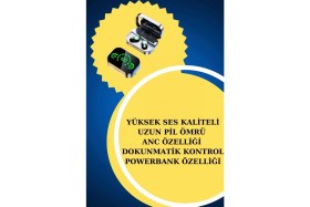 Resim Pileli Store Tws Bluetooth Kulaklık ve Akıllı Saat Uyku Takibi Nabız Ölçer Uzun Pil Ömrü 