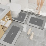 Resim 3 Parça Diatomit Banyo Halısı Seti, Kaymaz, %100 Polyester & Diatom, 1500gsm, 0.3cm Kalınlık, Mutfak ve Giriş İçin Dikdörtgen Paspaslar - Tüm Mevsim Kullanımına Uygun Ev Dekoru 