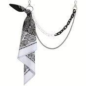 Resim Paisley Kare Hip Hop Kemeri ile Çift Katmanlı Boncuklu Uzun Pantolon Zinciri, Reçine Malzeme, Moda Tutkunları için Şık Aksesuar, Hip Hop Aksesuarı|Paisley Desenli Kemer|Dayanıklı Reçine Boncuklar 