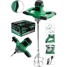 Resim Jetvolt Profesyonel 1800W Devir Ayarlı Elektrikli Alçı Boya ve Harç Karıştırıcı Mikser - Yeşil 