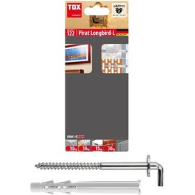 Resim Tox Pirat 8 80 Mm Köşebent Kancalı Set Dübel & Kanca Seti 2x2ad 