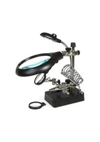 Resim Masaüstü Ledli Mg16129-C Mini Havya Stand Pcb Tutucu Büyüteç 
