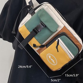 Resim Erkekler için Şık Su Geçirmez Naylon Göğüs Çantası Ayarlanabilir Askı ile - Dış Aktiviteler, Seyahat, Koşu, Yürüyüş ve Bisiklet için Mükemmel 