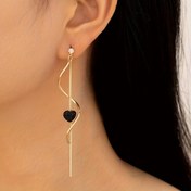 Resim Kadınlar, Günlük Giyim, Partiler ve Sevgililer Günü Hediyeleri için Mükemmel - Şık ve Sevimli Kalp Spiral Dangle Küpeler ile Rhinestone Detaylar, Her Gün Küpeler | Şık Küpeler | Rhinestone Detaylar 