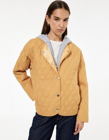 Resim Koton Kapüşonlu Çıtçıt Düğmeli Cepli Kapitone Oversize Ceket Sarı 6wal20109ıw Sari 
