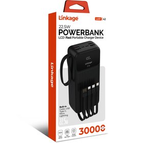 Resim Linkage LKP-42 4xUsb 30.000mAh Lcd Ekran, 22.5W Dahili USB, Mikro, Type-C Lightning Powerbank 