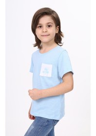 Resim Toontoy Kids Toontoy Erkek Çocuk Nakışlı Tişört Mavi 