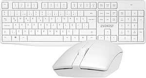 Resim EVEREST KM-7500 Q Türkçe Kablosuz Multimedya Beyaz Klavye+ Mouse Set 