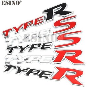 Resim Tip R Izgara Rozeti 2- Styling 3d Metal Krom Çinko Alaşım Yapışkan Amblem Tipi R Tipi S Izgara Rozeti Etiket Çıkart 