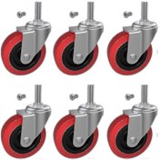 Resim Atölye Arabası İçin 6'lı Ağır Hizmet Tipi Direk Montajlı Sürüngen Tekerlekler 