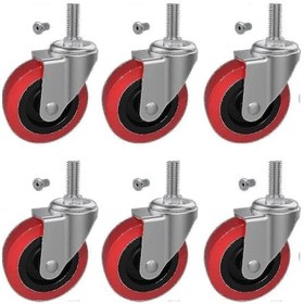 Resim Atölye Arabası İçin 6'lı Ağır Hizmet Tipi Direk Montajlı Sürüngen Tekerlekler 