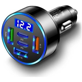 Resim Dıxsg100w 5/6 Portlu Araç Şarj Adaptörü Pd Qc3.0 Usb C Dijital Ekran İphone Uyumlu Samsung Xiaomi Hızlı Şarj Chithalatçı Garantili 