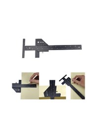 Resim T072 Ağaç İşleme Çok Fonksiyonlu Alüminyum Alaşımlı İşaretleme Cetveli T Tipi Cetvel 