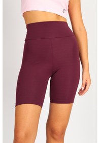 Resim Soft&Basic Kadın Bıker Toparlayıcı Spor Tayt Bordo 