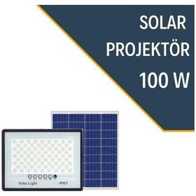 Resim Lexron 100W Watt Solar Projektör 