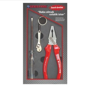 Resim İzeltaş Pense Ve Kontrol Kalemi 2'li Set (anahtarlıklı) 