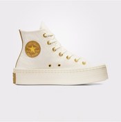 Resim Converse Chuck Taylor All Star Move Kadın Krem Günlük Platform Sneaker - A07204c Krem 
