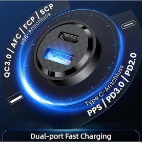 Resim Challenger 54w Mini A+c Araç Şarj Cihazı Hızlı Şarj Usb-c Akıllı Telefon Tablet Laptop Siyah 