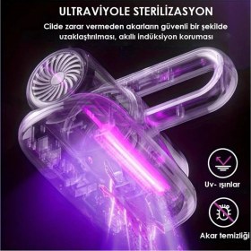 Resim Afm Tech JBY-23-168 Gold 100W Şarjlı Uv-C Işınlı El Süpürgesi Kuru Kullanım Özelliği ile Derinlemesine Temizlik 