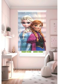 Resim Perdecizade Enxboy Elsa Anna Dijital Baskılı Zebra Perde-cocuk Odası-stor Perde Pz-5002 Renkli 