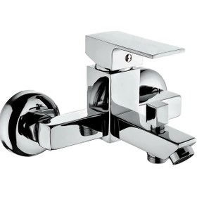 Resim Syronea Kare Ağır Gövde Krom Banyo Duş Bataryası 