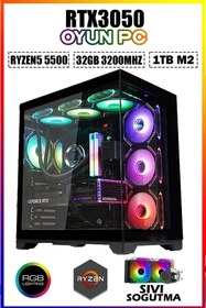 Resim DMC N286 (PUBG,GTA 5) Reyzen 5 5500,32gb 3200mhz Ram,1tb M2 Ssd,rtx3050,oyuncu Masaüstü Bilgisayar 