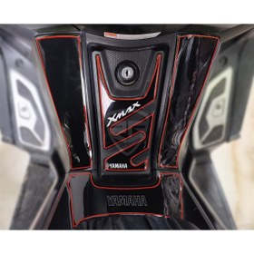 Resim Redline Grafik Yamaha Xmax 250 2014-2017 Full Tank Pad Seti Siyah Kırmızı 