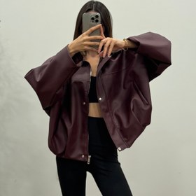 Resim Harley Bordo Deri Ceket - M 