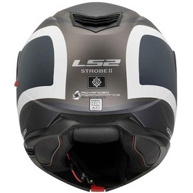 Resim Ls2 Strobe 2 Victory Çene Açılır Kask Mat Titanyum - Beyaz - Mavi 