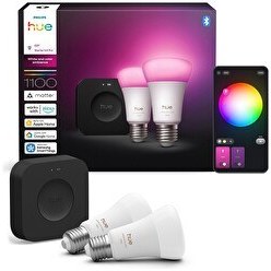 Resim Philips Hue WCA 9W E27 Bridge Pro V3 Dahil Renkli Akıllı Ampül 2'li Pro Başlangıç Seti 