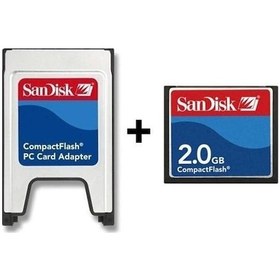 Resim Sandisk PCMCIA-CF Compact Flash Adaptör + 2 GB Compact Flash Kart 