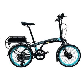 Resim Carraro E-Line E-Go 2.1 E-Bike 20 Jant Katlanır Elektrikli Bisiklet Siyah Turkuaz 
