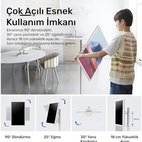 Resim NPO SW2495T 24'' Full HD 8/128GB Android Dokunmatik Şarjlı Taşınabilir Smart Led Ekran 