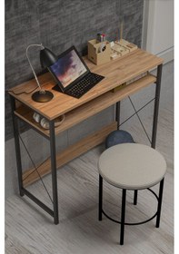 Resim Çalışma Masası Bilgisayar Laptop Ofis Masası Okul Ev Atlantik Çam 