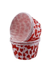 Resim Cupcake Kalıbı Büyük Boy 62x40Mm Desenli 50 Adet Kalp Desenli 