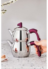 Resim Karaca Viyola İndüksiyon Tabanlı Midi Çaydanlık Takım Mürdüm 