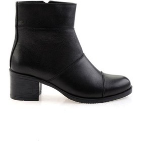 Resim Siyah Hakiki Deri Kadın Bot & Bootie K02286001703 Siyah 