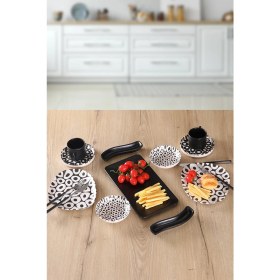 Resim Keramika Black And White Tetra 2 Kişilik 11 Parça Kahvaltı Takımı 