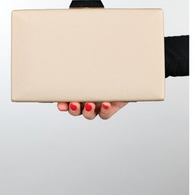 Resim Luvishoes Dallas Koyu Bej Saten Kadın Abiye Çanta Koyu Bej 