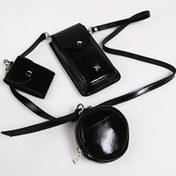 Resim Fabrika Siyah Kadın 10x18x2,5 cm Telefon Çantası SHINY-VEVEY 