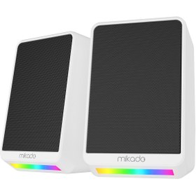 Resim Mikado MD-178 2.0 3W*2 Beyaz RGB Aydınlatmalı USB + 3.5mm USB 5V Speaker Hoparlör 