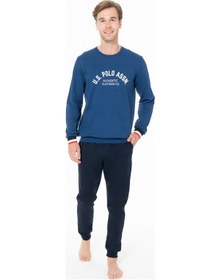 Resim U.S. Polo Assn. Erkek Lisanslı Kışlık Uzun Kol Pijama Takım 18943 Lacivert 