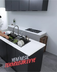 Resim Boheme Marley Bıçaklıklı Evye 100 460 Cm Antrasit 