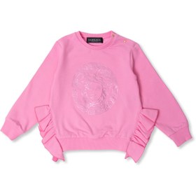 Resim Pembe Logo Detaylı Kız Bebek Sweatshirt 